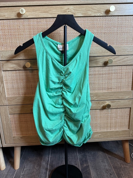 Universal Thread Tops - Universal Thread Seafoam Green Ruched Tank Top